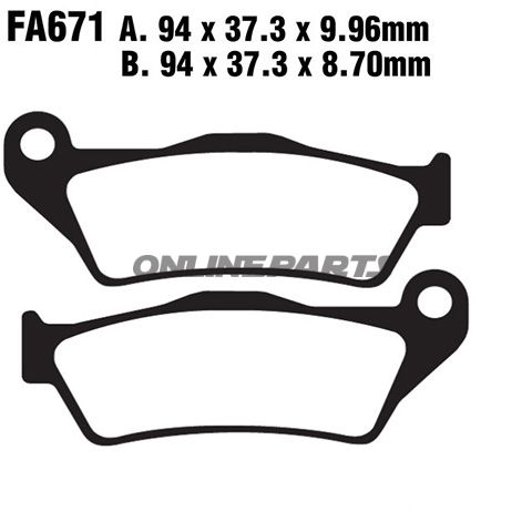 Brake Pad Sinter Hh Ebc Fa671hh