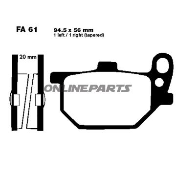 Brake Pad Semi-Sinter V Ebc Fa061v