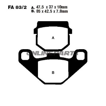 Brake Pads Scooter Ebc Sfa083/2Oder 7870193