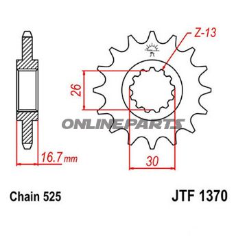Front Sprocket Rac 14 Tooth 525Narrow Spline 26/30