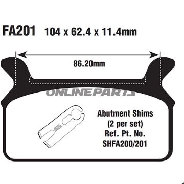 Brake Pad Semi-Sinter V Ebc Fa201valtn 7870884