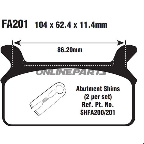 Brake Pad Semi-Sinter V Ebc Fa201valtn 7870884