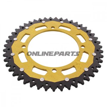 Rear Sprocket Dual 47 Tooth Pitch 520 Goldinner Diameter 125 Bolt Spacing 145