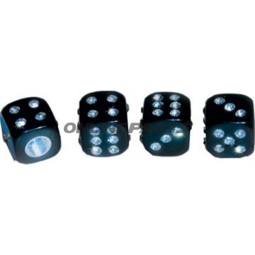 Valve Cap Crystal Cube4 Piece Kit Black