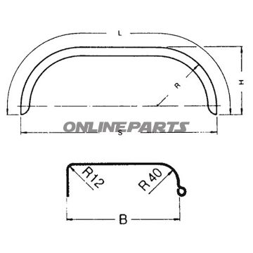 Rear Fender Galvanised220/1390Mm
