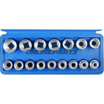 Socket Set Bi-Hex 16-Piece1/2” Sw8-24Mm