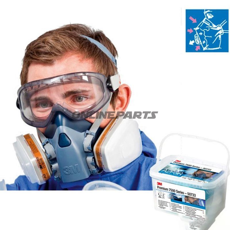 3M Half Mask Paint Mask Set 7500 A2/P3size Large - Premium Product