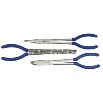 Long Nose Plier Set Extra Long1 X Straight 1 X 45 Degree 1 X 90 Degree