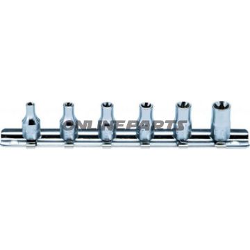 Torx Socket Set 1/4 Drive 6 Piecefor Protruding Torx Bolts