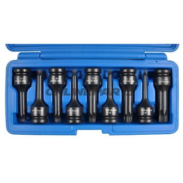 Drver Bit Set Torx 1/2 9 Piece Set75mm Long T20-T70