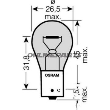 Bulb 12V21w Bau15s Amberultra Life Twin Blister Pack