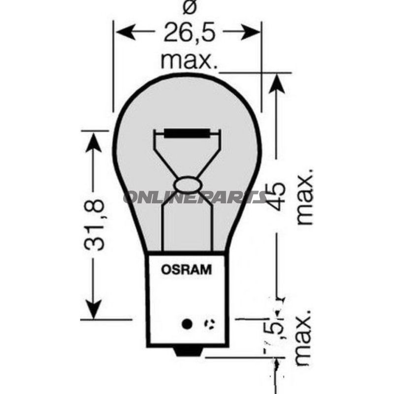 Bulb 12V21w Bau15s Amberultra Life Twin Blister Pack