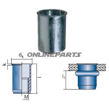 Universal Blind Rivet Nutsm8 - 100 In Pack