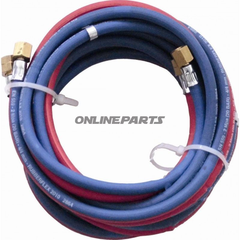 Autogenous Twin Welding Hose With Connectors10 Metre Oxy & Acetylene