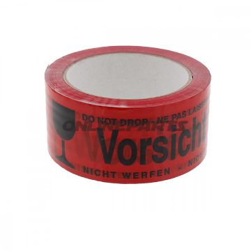 Wbv Signalklebeband 50 Mm X 66 M (B X L) Polypropylen Rot Vorsicht Glas