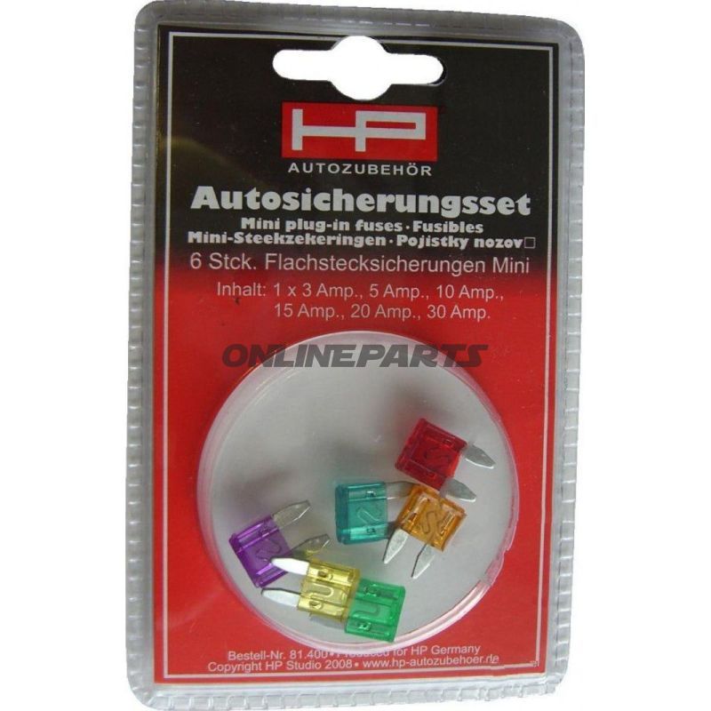 Mini Flat Blade Fuses Assortmentinhalt 6
