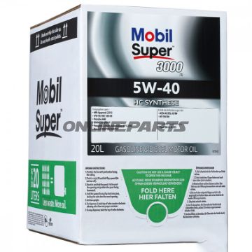 Engine Oil 5W40 20L Mobsuper 3000 X1 Bag In Box