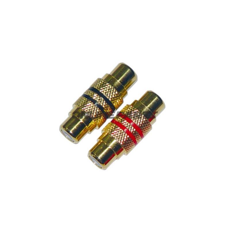 Cinch Adapter Buchse - Buchse1 Red / 1 Black Gold