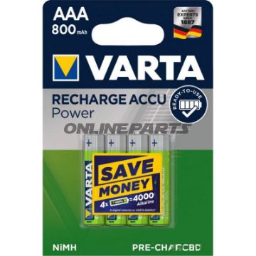 Akku-Gerätebatterie Micro Aaa Varta4er Blister Recharge Accu Power