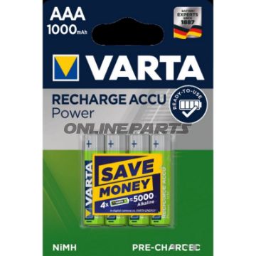 Akku-Gerätebatterie Micro Aaa Varta4er Blister Recharge Accu Power