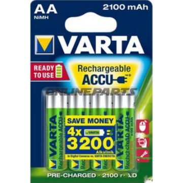 Akku-Gerätebatterie Mignon Aa Varta4er Blister Recharge Accu Power