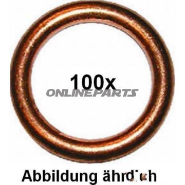Kobberpakning 8X14x1,5Copper 100 Pieces