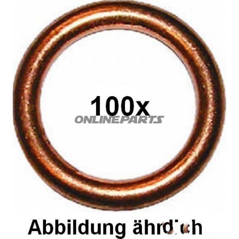 Kobberpakning 10X16x1,5Copper 100 Pieces