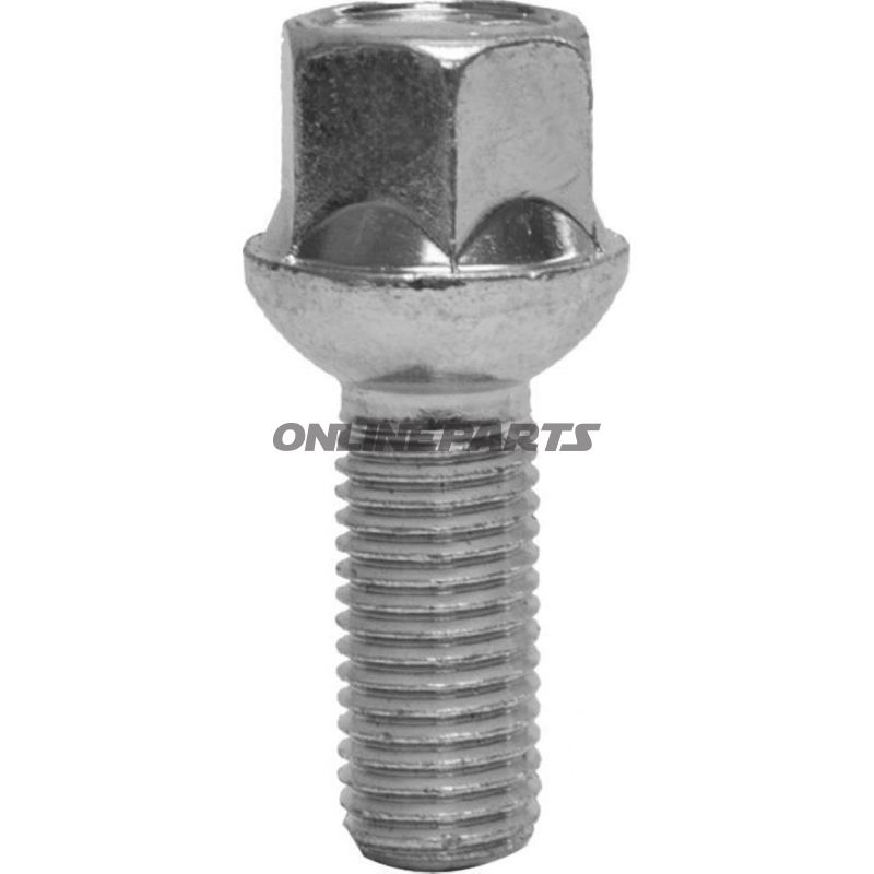 Wheel Nut M12x1.5X28 Ku 17Silver Pkg 10 Pcs