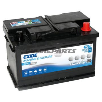 Starter- Und Versorgungsbatterie 12V 70Ah Agm Exidedual Agm