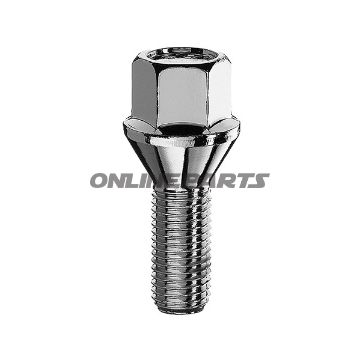 Wheel Nut M12x1.5X22 Ke 17Silver Pkg 10 Pcs
