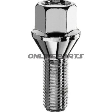 Wheel Nut M14x1.5X28 Ke17silver Pkg 10 Pcs