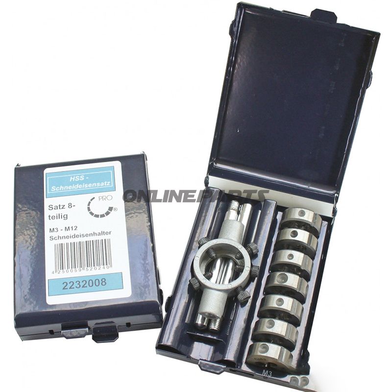 Schneideisensatz 8 Piecem3-M12 D=25Mm