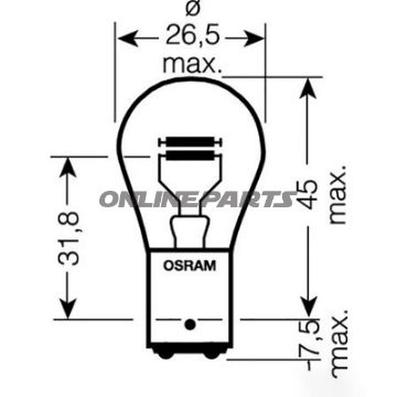 Bulb 12V21/4W Baz15d 2Blaltn 1598150 Ct1593342