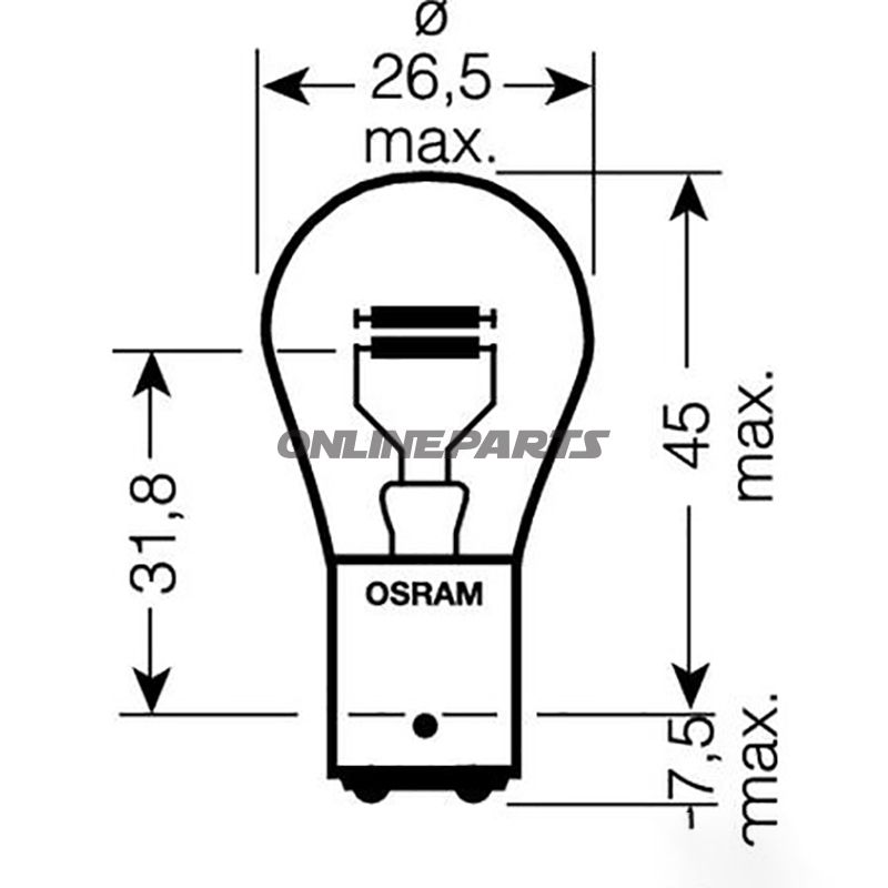 Bulb 12V21/4W Baz15d 2Blaltn 1598150 Ct1593342