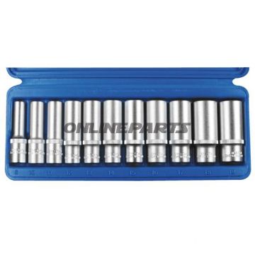Topnøglesæt  3/8" - Lang sw 8.10-19 Mm