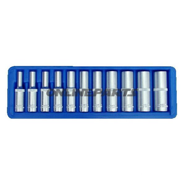Topnøglesæt  1/4" - Lang 4.5.-13 Mm