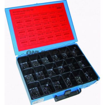 Screw Self-Tap Din7981 720-Piece Kit In Steel Case- Black Galv