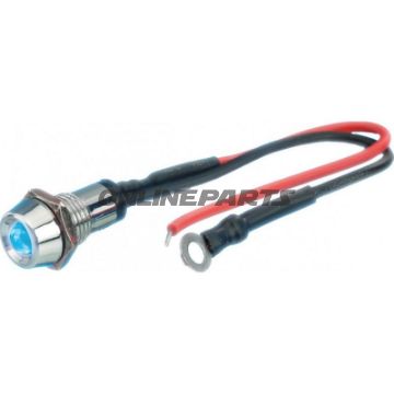 Led Warning Light Bluewith Reflector & Chrome Housing