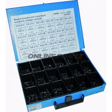 Flange Screw Assortment 800-Piecesdin7981 In Steel Case