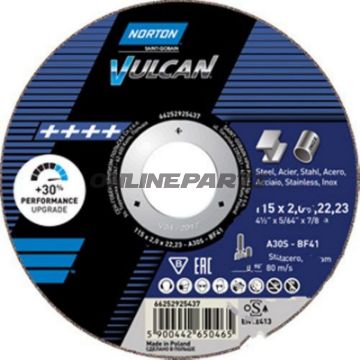 Cutting Disk 180X2.0 Ger Menorton Vulcan A30s Gerade