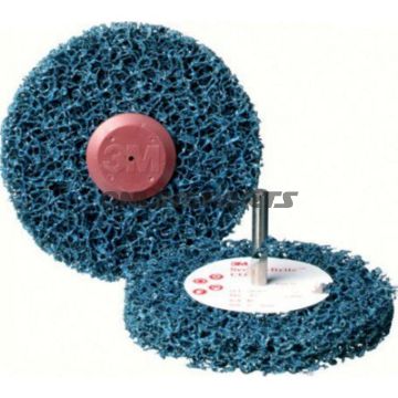 3M Cleaning Discs 100X13x6mmwith Shaft - Gp Blue Soft