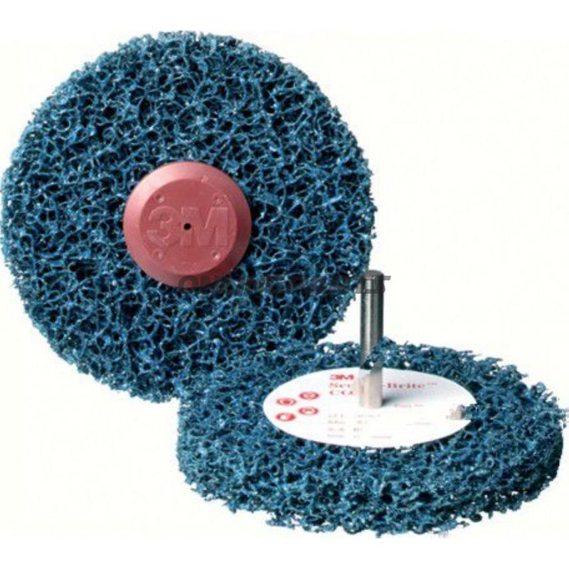 3M Cleaning Discs 100X13x6mmwith Shaft - Gp Blue Soft
