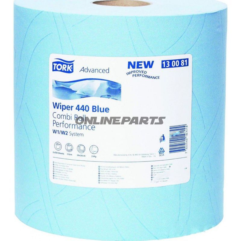 Tork Advanced Wiper 440 Blue Workshop Wipe3 Layer 450 Wipes 24X34cm