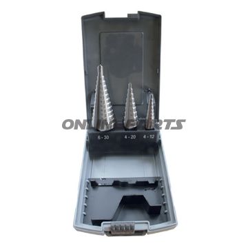Step Cone Drill Set 3 Piece4-12. 4-20. 4-30 Mm Hss