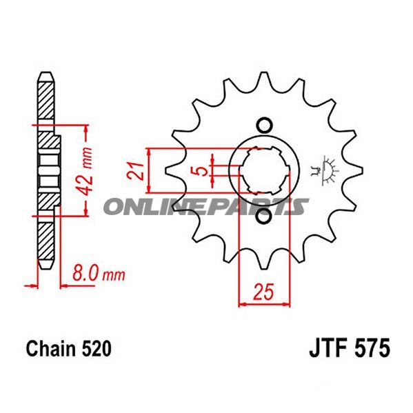 Front Sprocket 13T Pitch 520Large Spline 5Mm 21/25