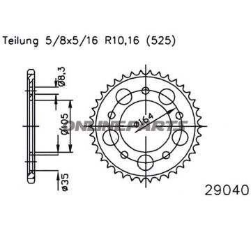 Rear Sprocket 47 Tooth Pitch 525Inner Diameter 105 Bolt Spacing 164