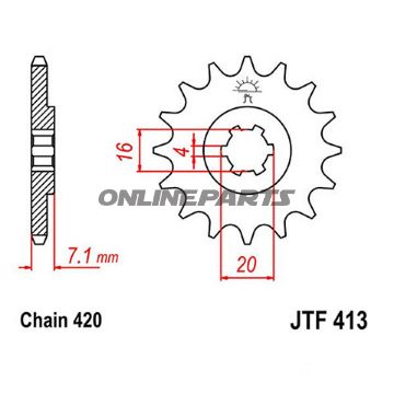 Front Sprocket 11T Pitch 420Large Spline 4Mm 16/20