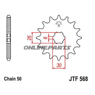 Front Sprocket 18T 530 Pitchlarge Spline 6 Inner Dia 26/30