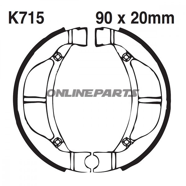 Brake Shoes Grooved Inc Springs Ebcgerillt