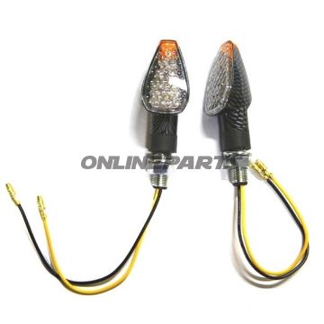 Indicator Arrow2 Jmpled Short Glass White Housing Carbon